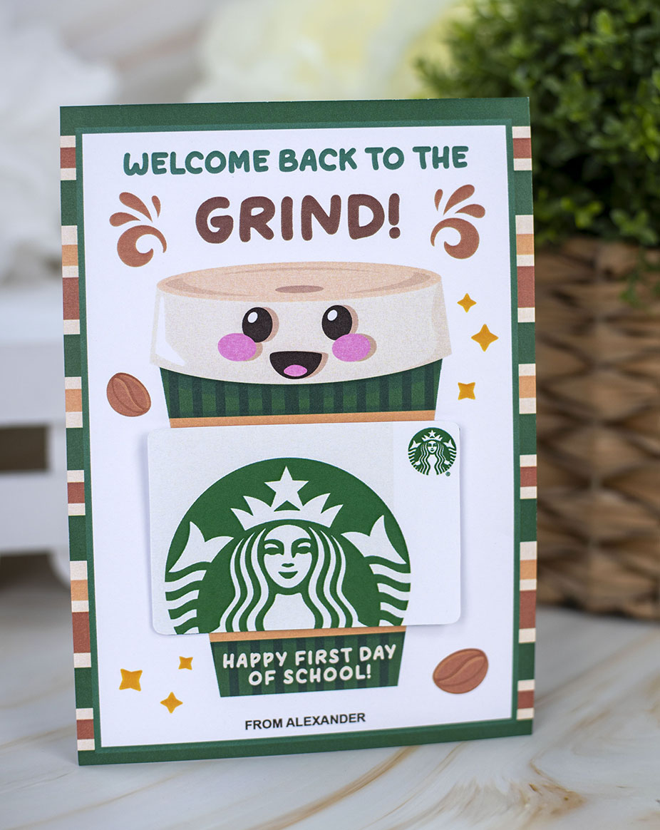 green coffee card holder, funny teacher gift green coffee card holder, funny teacher gift